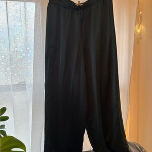 Max Studio Teal Silky Drawstring Pants